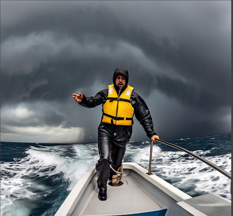 which safety precaution should be taken first by a boat operator when boating in stormy weather?