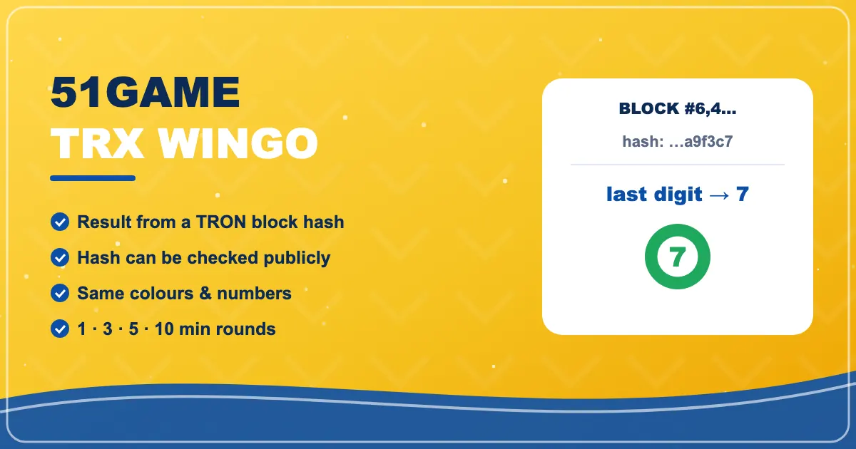 51game TRX WinGo block hash result
